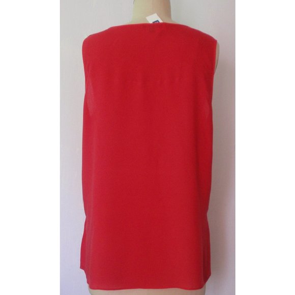 GAP CERISE CHIFFON TRIM SLEEVELESS TANK TOP L - Picture 4 of 7